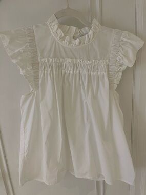 Sea New York White Ruffle Sleeve Top